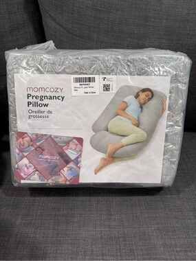 Momcozy Gray Pregnancy Pillow for Full-Body Comfort